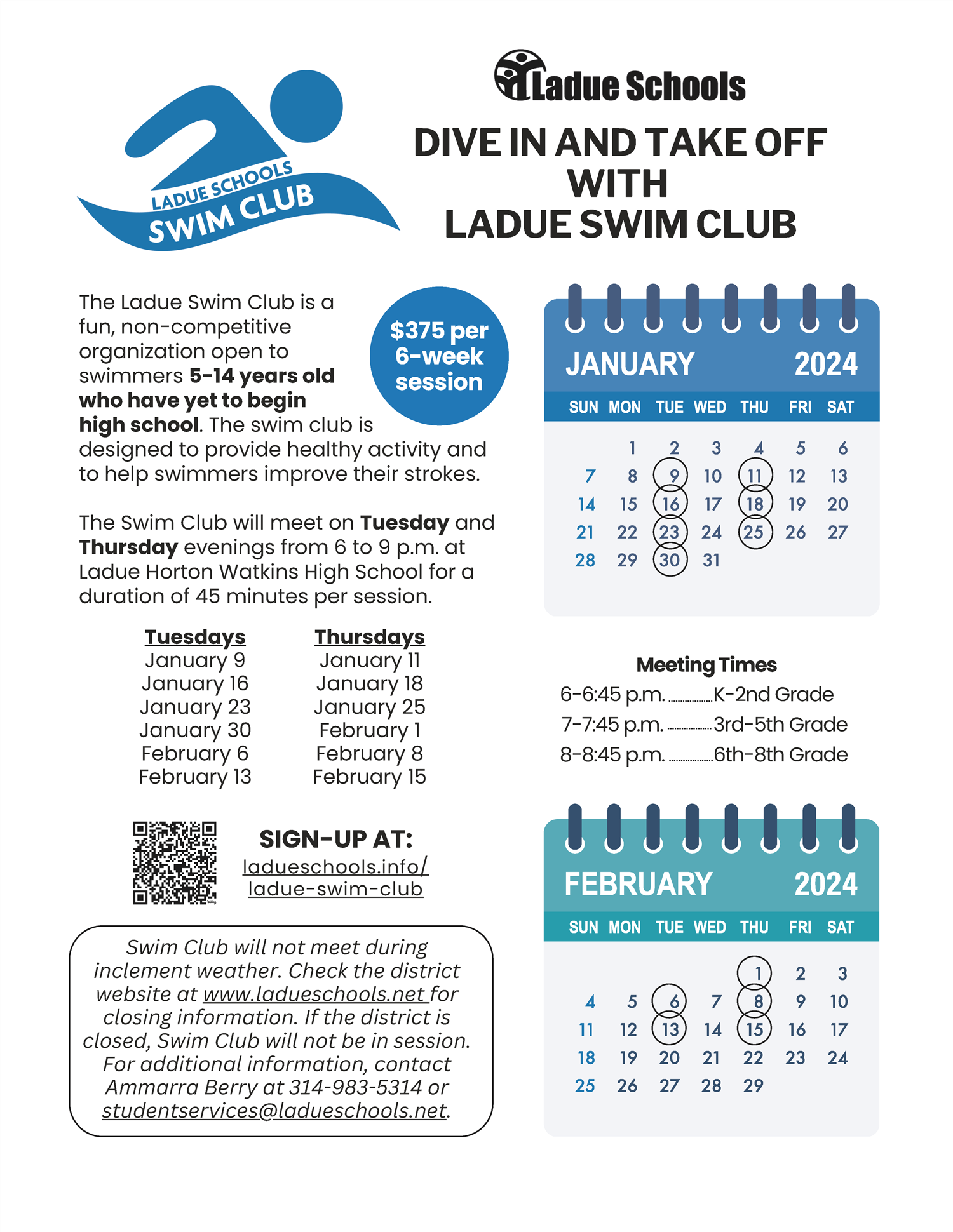 Swim Club flyer